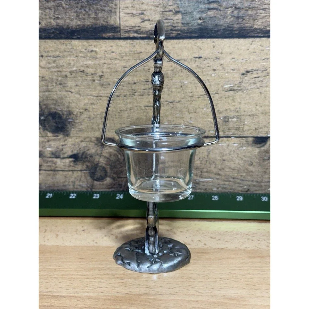 🔥Fairy Angel Candle Holder Crescent Moon W.f. Pewter Beautiful Whimsical